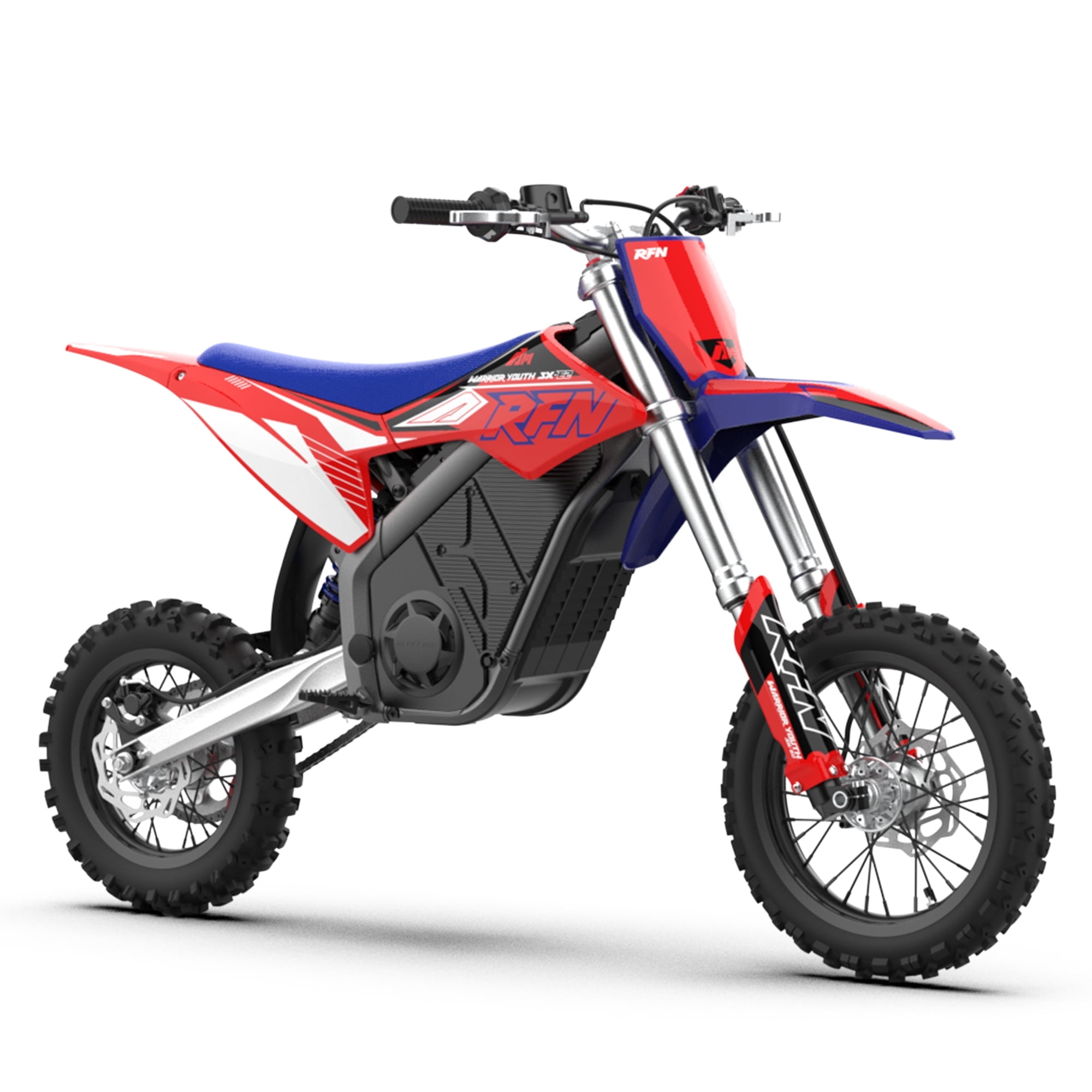 RFN Warrior Youth SX-E2 Electric Dirt Bike for Teens & Adults, 2000W Peak Electric Dirtbike Motor, 48V 15AH Battery, 31 MPH, 19 Miles Range,12"/10" F/R Wheels, Dual Hydraulic, Ideal Holiday Gift