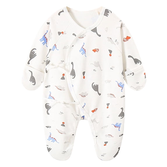 RFQWOVSR Baby Cotton Footed Romper with Mitten Sleeves Sleep Suit for Babies 1-3 Months