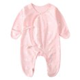 thumbnail image 1 of RFQWOVSR Baby Cotton Footed Romper with Mitten Sleeves Sleep Suit, 1 of 4
