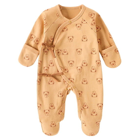 RFQWOVSR Baby Footed Sleepsuit with Mitten Cuffs for 0-6 Months