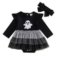 thumbnail image 1 of RFQWOVSR Baby Girls Halloween Mesh Long Sleeve Romper Dress 6-12 Months, 1 of 4