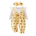 thumbnail image 1 of RFQWOVSR Baby Girls Long Sleeve Print Romper Fall Casual Bodysuit 3-6 Months, 1 of 5