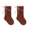thumbnail image 1 of RFQWOVSR Baby Girls' Ruffle Bow Knee High Socks with Non-Slip Design, 1 of 5