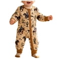 thumbnail image 1 of RFQWOVSR Boys Fall Zip Romper Casual Comfortable Bodysuit, 1 of 5