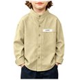 thumbnail image 1 of RFQWOVSR Boys' Long Sleeve Cotton Shirt for School and Casual Wear, 1 of 5