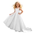 thumbnail image 1 of RFQWOVSR Girls Satin Bow Sleeveless Backless Dress Tween Wedding Party Princess Gown 12 Years, 1 of 6