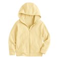 thumbnail image 1 of RFQWOVSR Girls Solid Color Zip Up Hoodie Soft Comfortable Casual Jacket 7-8 Years, 1 of 5