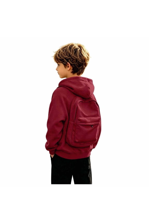 Kids Travel Hoodie Backpack Design Zip Up Long Sleeve Casual Jacket