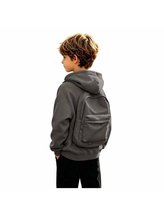 Kids Travel Hoodie Backpack Design Zip Up Long Sleeve Casual Jacket