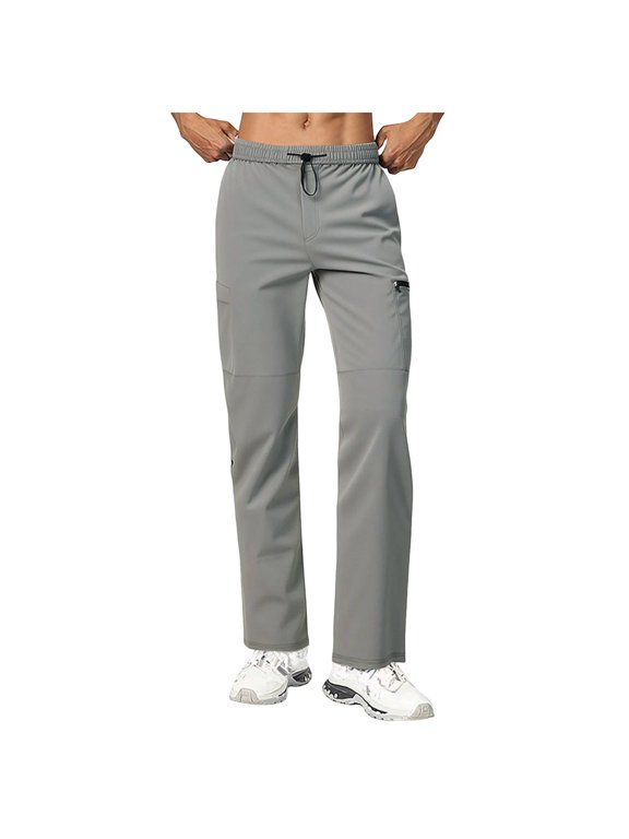 Men's Multi-Pocket Quick Dry Cargo Outdoor Pants Lightweight Soft Shell Hiking Sport Casual Trousers M