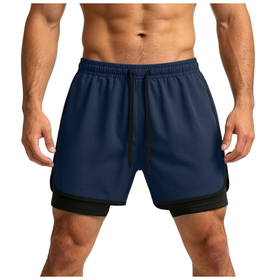 RFQWOVSR Mens Shorts 2 In 1 Running Athletic Shorts Loose Fit 5 Inch Breathable Outdoor Casual Summer Shorts XS