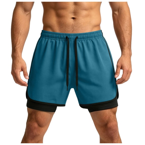 RFQWOVSR Mens Shorts 2 In 1 Running Athletic Shorts Loose Fit 5 Inch Breathable Outdoor Casual Summer Shorts XS