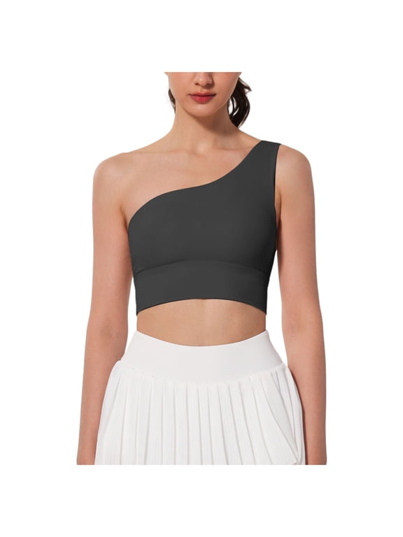 Sports Bras for Women One Shoulder Racerback Seamless Yoga Running Dance Workout Antibacterial Bras for Women XL