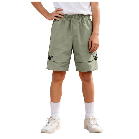 RFQWOVSR Toddler Boy Cargo Shorts Quick Dry Lightweight Multiple Pockets Elastic Waist Breathable Summer Outdoor Playwear 3-4 Years