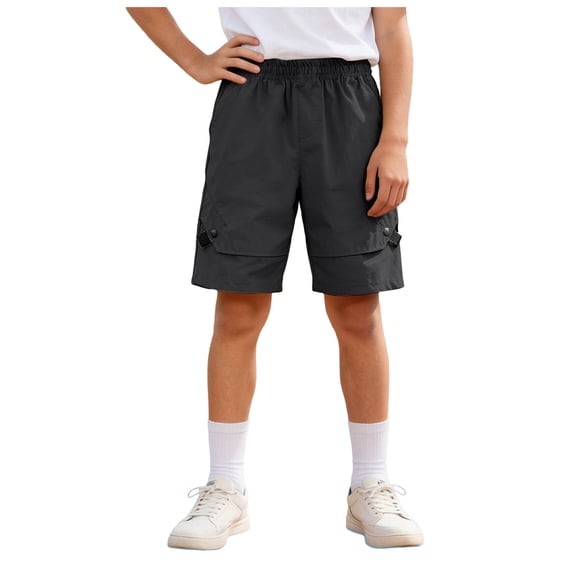 RFQWOVSR Toddler Boy Cargo Shorts Quick Dry Lightweight Multiple Pockets Elastic Waist Breathable Summer Outdoor Playwear 5-6 Years