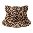 thumbnail image 1 of RFQWOVSR Women's Animal Print Bucket Hat with Cat Ear Design for Casual Wear, 1 of 6