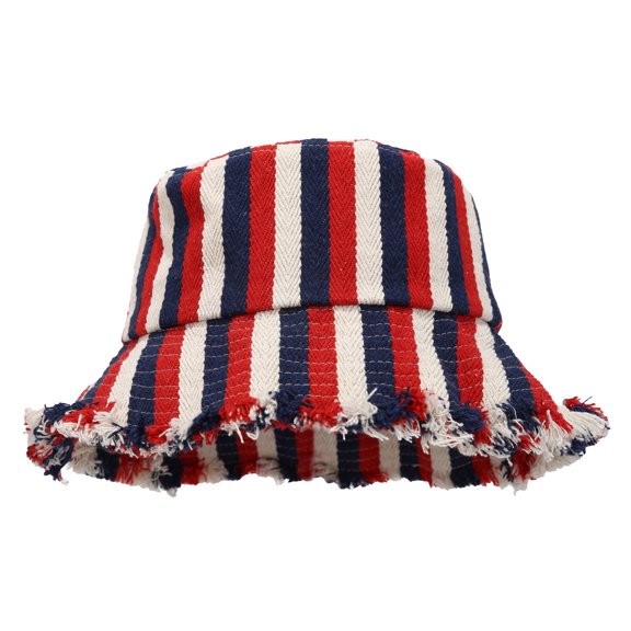 RFQWOVSR Women's Color Block Bucket Hat with Raw Edge for Casual Outdoor Style