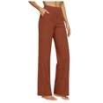 thumbnail image 1 of RFQWOVSR Women's High Waist Button Front Wide Leg Linen Pants with Pockets Loose Fit Casual Summer Trousers L, 1 of 4