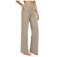 thumbnail image 1 of RFQWOVSR Women's High Waist Button Front Wide Leg Linen Pants with Pockets Loose Fit Casual Summer Trousers M, 1 of 4