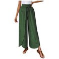 thumbnail image 1 of RFQWOVSR Women's High Waist Wide Leg Linen Pants with Side Split Flowy Boho Summer Casual Trousers S, 1 of 4