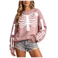 thumbnail image 1 of RFQWOVSR Womens Halloween Print Crew Neck Long Sleeve Sweatshirt Casual Pullover Top XXL, 1 of 6