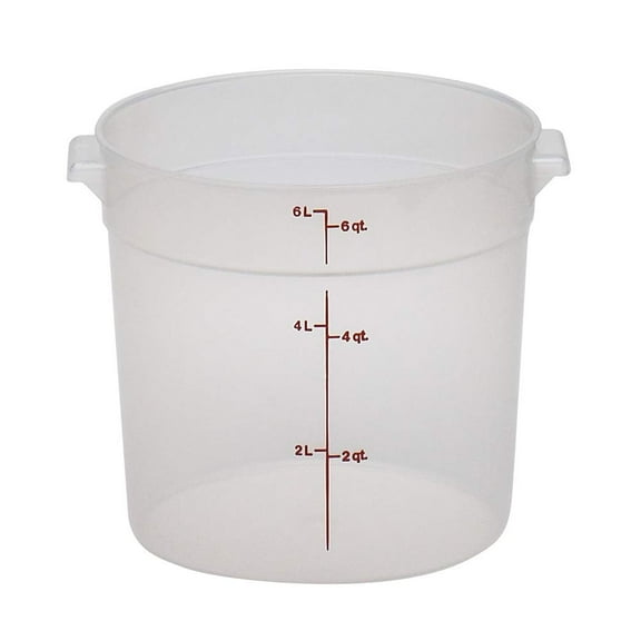 RFS6PP190 Camwear 6-Quart Round Food Storage Container, Polypropylene, Translucent, NSF