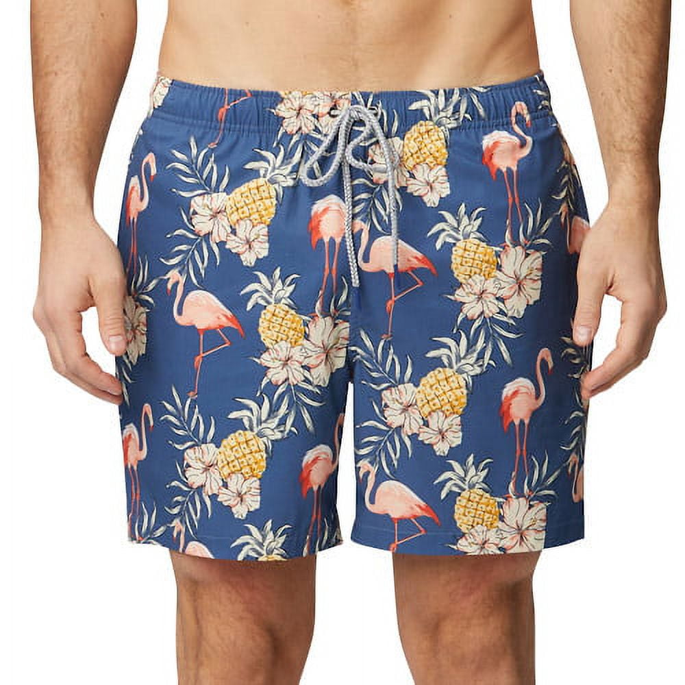 RFT Rainforest Men's Mesh Lined Quick Drying Swim Trunk, Paradise, True Navy, XL