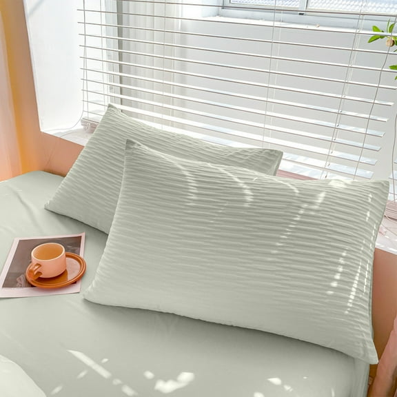 RFUGUG 2-Pack Breathable Percale Cotton Sateen Pillowcases - Ultra-Soft Brushed Fabric for Cooling Sleep, Hypoallergenic, Machine Washable, Standard/Queen Size, Set for Cozy, 19x30in