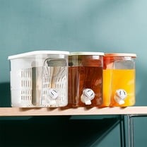 RFUGUG 3.6L Refrigerator Cold Water Dispenser with Faucet - Large Capacity for Home-Brewed Iced Tea - High-Temperature Resistant Juice Container - Perfect for Fruit Infusions & Chilled Beverages