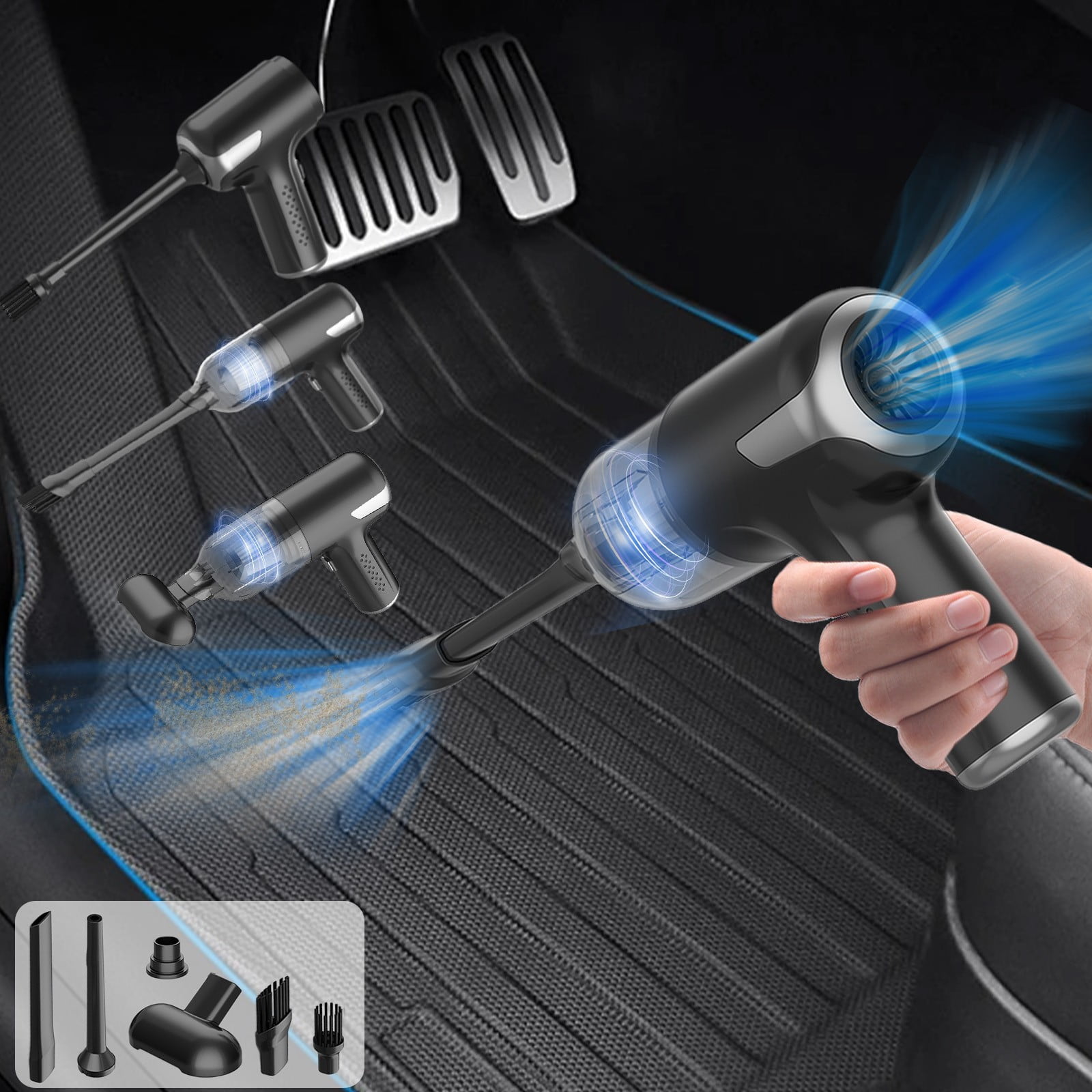 RFUGUG 9000Pa Car Vacuum Cleaner, Rechargeable Handheld Detailing Vac