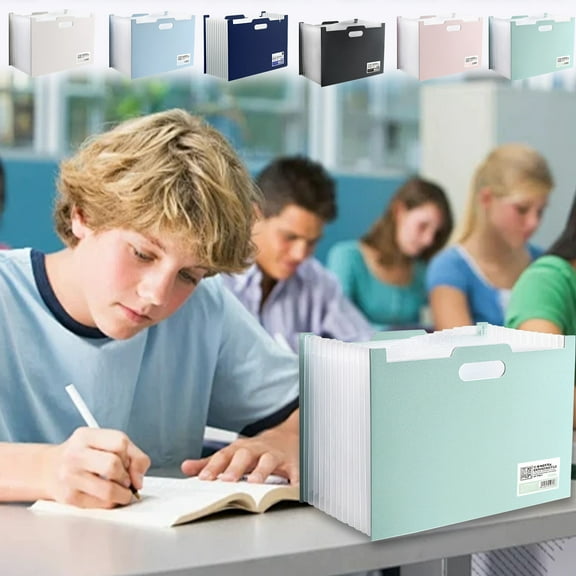 RFUGUG A4 File Manager, Expandable Folder - Portable Document Organizer with Color Tags for Bills, Receipts and School/Office Essentials