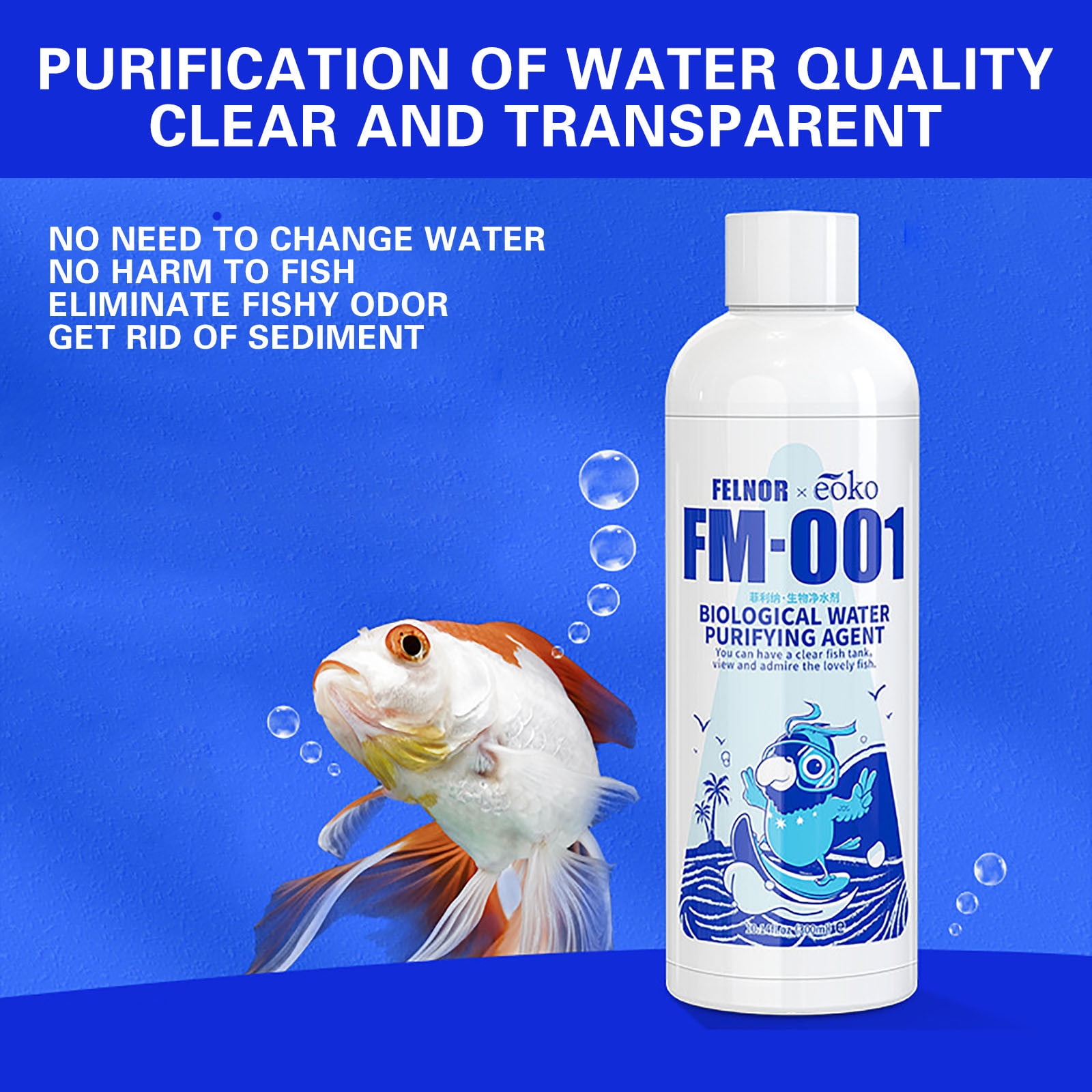 RFUGUG Aquarium Water Conditioner, Fish Tank Clarifier, Algae Remover & Nitrobacteria Supplement
