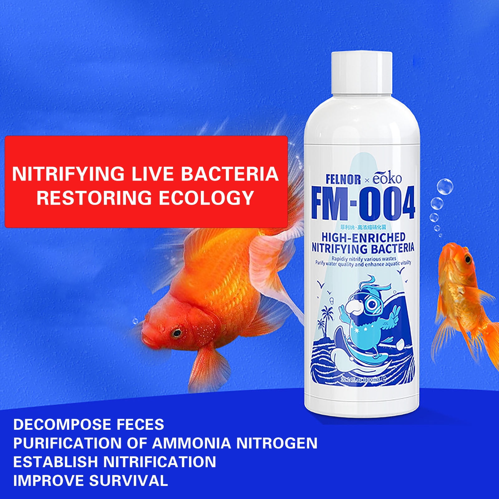 RFUGUG Aquarium Water Conditioner, Fish Tank Clarifier, Algae Remover & Nitrobacteria Supplement