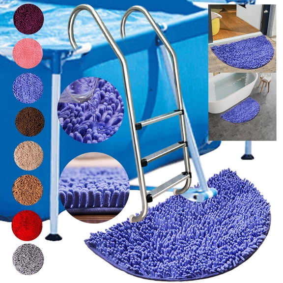 RFUGUG Bath Rugs, Chenille Non Slip Quick Dry Super Absorbent Bathroom Rugs, Plush Floor Mats for Courtyard Swimming, 16x24 in