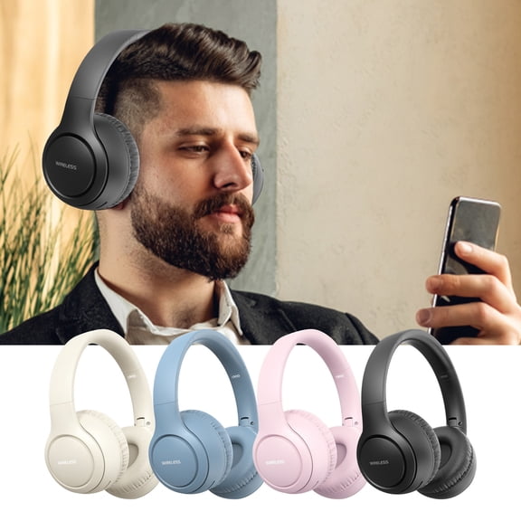 RFUGUG Bluetooth Headphones Over Ear - Active Noise Cancelling, Ultra-Long Playtime, Deep Bass for Home Office Cellphone PC, Comfortable Wear