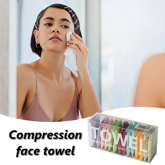 RFUGUG Compressed Towels Tablets Pack of 14, Disposable Face Cleansers Towels, Soft Wipe Face Washcloths, Portable Tissue for Outdoor Travel Camping Hiking Sport Hotel Beauty Salon, 11"x9.5"
