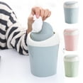 thumbnail image 1 of RFUGUG Desktop Mini Trash Can with Swing Lid, Push-type Double Garbage Bin for Desk Debris Storage Cleaning, Small Waste Basket for Living Room, Bedroom, Office Table, 6.7x5.3x3.15in, 1 of 7