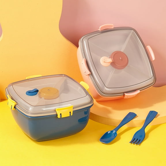 RFUGUG Double-Compartment Freshness Lock Box | BPA-Free Stackable Food Storage with Dividers - Leakproof Fridge Organizer for Fruits, Veggies & Snacks - Efficient Space-Saving Kitchen Essential