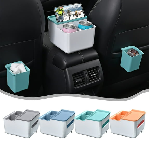 RFUGUG Eco-Friendly Car Console Organizer Box | Multi-Layer Drink & Umbrella Tray | Durable Wear-Resistant Plastic | Space-Saving Auto Accessory | Fits Armrest Compartment | 6.69x6.1x5.12in