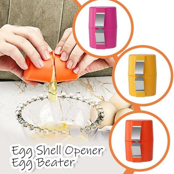 RFUGUG Egg Separator and Cracker, Handheld Egg Opener, 3 Piece Shell Breaker Set, and Easy-to-Use Yolk and White Separator, Perfect for Baking and Cooking, Yellow