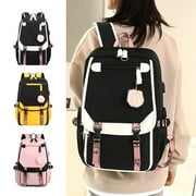 RFUGUG Fashion School Backpack for Middle School Students, Outdoor Large Capacity Bookbag Durable & Stylish Daypack with USB Charging Slit for Teens, 18.50x11.81x7.48in