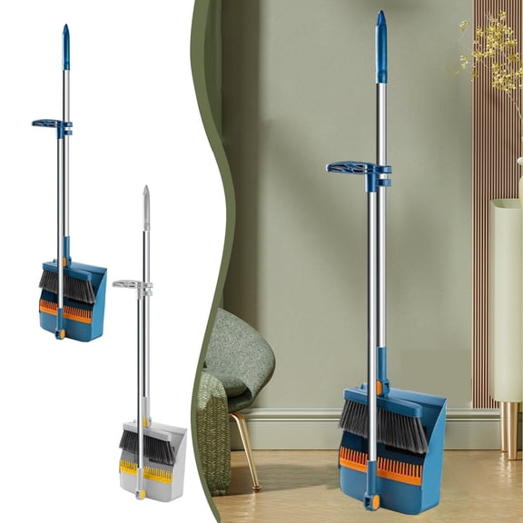 RFUGUG Fold Broom and Dustpan Set, Home Cleaning Companion with Foldable Design and Dual-Scrape Technology - Efficient Debris Removal for Floors and Carpets