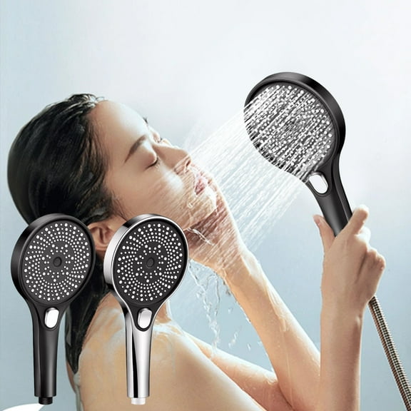 RFUGUG High Pressure Shower Heads with HandHeld, Adjustable 3 Spray Modes Function Control Button, Strong Panel Water Output Shower Nozzle