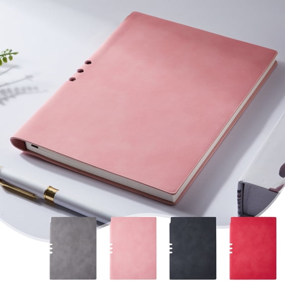 RFUGUG Journal Notebook for Diary and Work, Thick A5 Perforated Notebook, 200 Pages, 8.34x6.18in Hardcover Notebook, Pink/Black/Gray/Red
