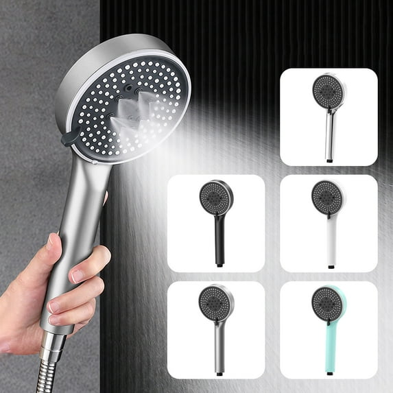 RFUGUG Large Panel High Pressure Shower Head with 5 Adjustable Settings - Wide Coverage Luxury Rainfall Shower Experience, Easy Install for Home Bathroom Relaxation