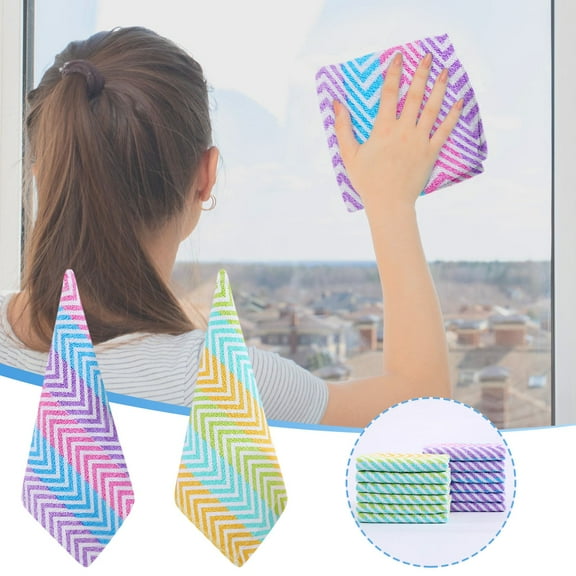 RFUGUG Microfiber Cleaning Cloth, Weakly Twisted Towel Striped Dishcloth, Soft Absorbent Washable Cleaning Rags for Car Gardens Kitchen Hand Glass Windows Mirrors No Odor, 11x11 Inch