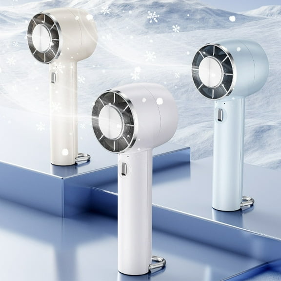 RFUGUG New Release Handheld Cooling Fan with Ice Pack - Versatile for Outdoor Hiking, Desk Use, USB Rechargeable, Attachable to Bags or In-Car, Perfect Mini Portable Cooler