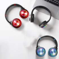 RFUGUG New Release Over-Ear Wireless Bluetooth 5.0 Headphones – Adjustable Bass for Intense Gaming & Sports, Premium Sound Isolation Earphone with Mic