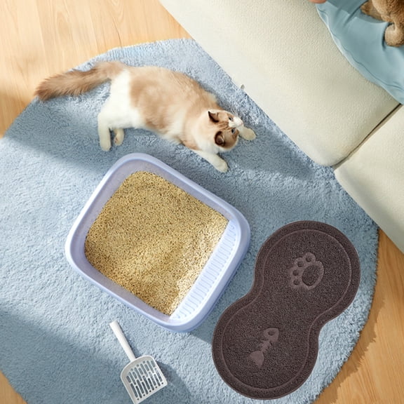 RFUGUG Non-Slip Pet Mat, WaterSafe & Durable Feeding Mat for Cats' Bowls & Litter Boxes - Easy to Clean & Flexible