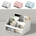 thumbnail image 1 of RFUGUG Office Desk Organizer, Desktop Storage Box - Transparent Small Drawer Storage Cabinet, Space-Saving Design, Stationery Sundries Storage for Pens, Notepads, Electronics Accessories, 1 of 7